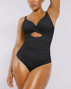 Smart Sculpt™ Ribbed Cutout-Front Shaping Swimsuit