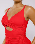 Smart Sculpt™ Ribbed Cutout-Front Shaping Swimsuit