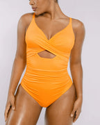 Smart Sculpt™ Ribbed Cutout-Front Shaping Swimsuit
