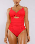 Smart Sculpt™ Ribbed Cutout-Front Shaping Swimsuit