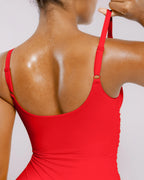 Smart Sculpt™ Ribbed Cutout-Front Shaping Swimsuit