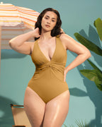 Smart Sculpt Ruched Twist-Front Shaping Swimsuit