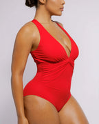 Smart Sculpt™ Ruched Twist-Front Shaping Swimsuit