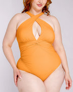Smart Sculpt™ Ruched Twist-Front Shaping Swimsuit