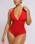 Smart Sculpt™ Ruched Twist-Front Shaping Swimsuit