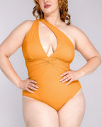 Smart Sculpt™ Ruched Twist-Front Shaping Swimsuit