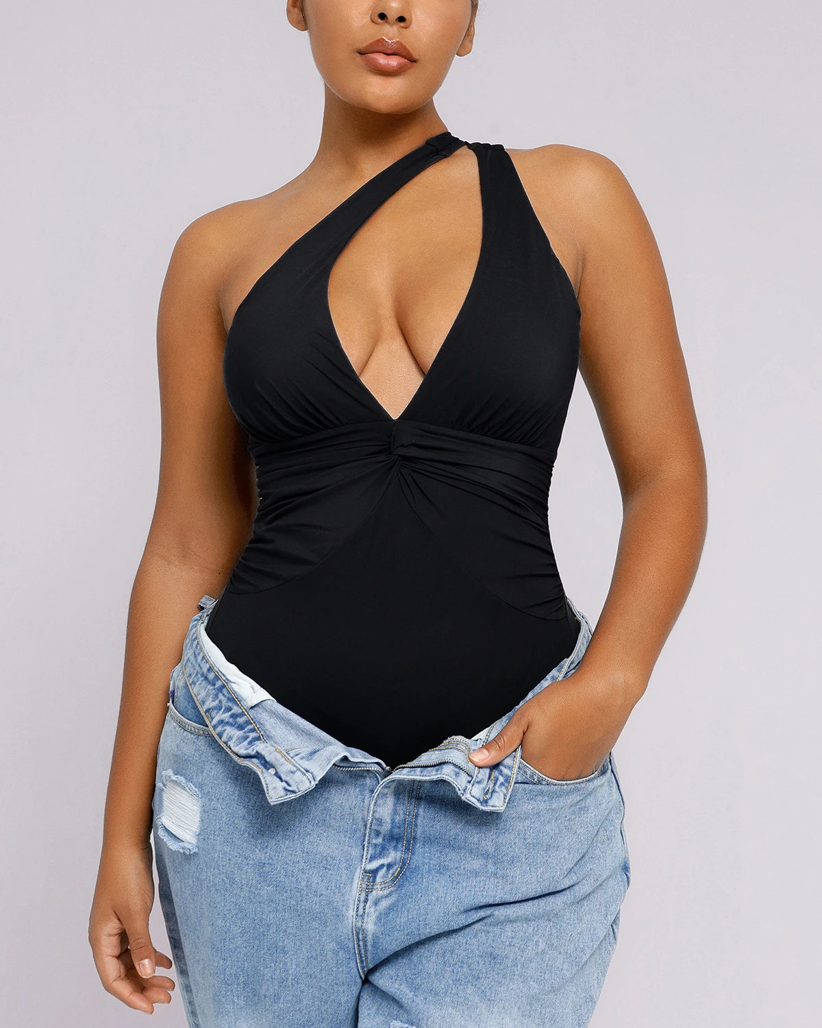Smart Sculpt™ Ruched Twist-Front Shaping Swimsuit