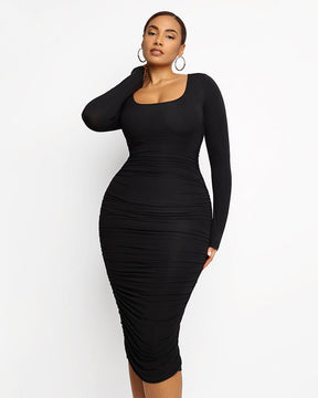 SHAPELLX Shaper Dress Sexy Ruched Bodycon Dress for Women