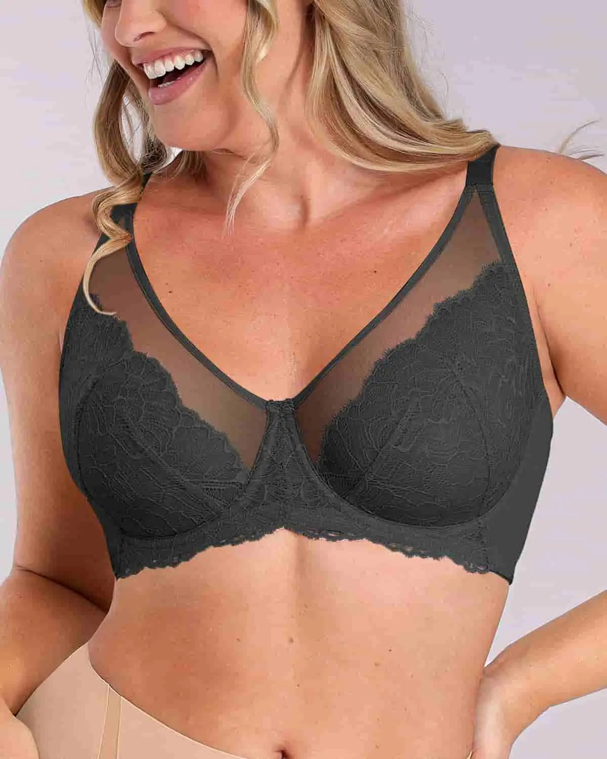 Supportive Unlined Lace Underwired Bra