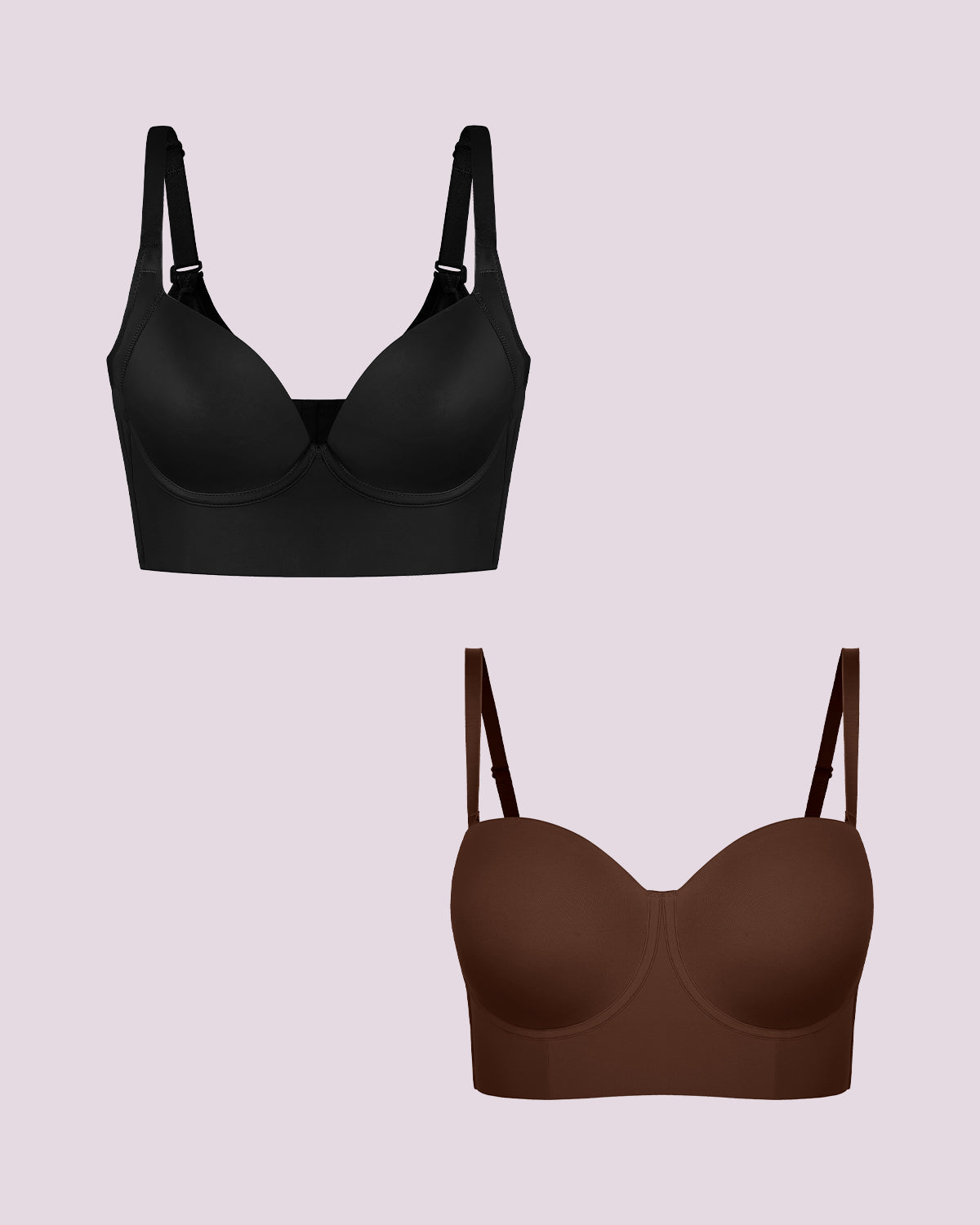 Underwire Push-Up Bra + Strapless Bra Bundle