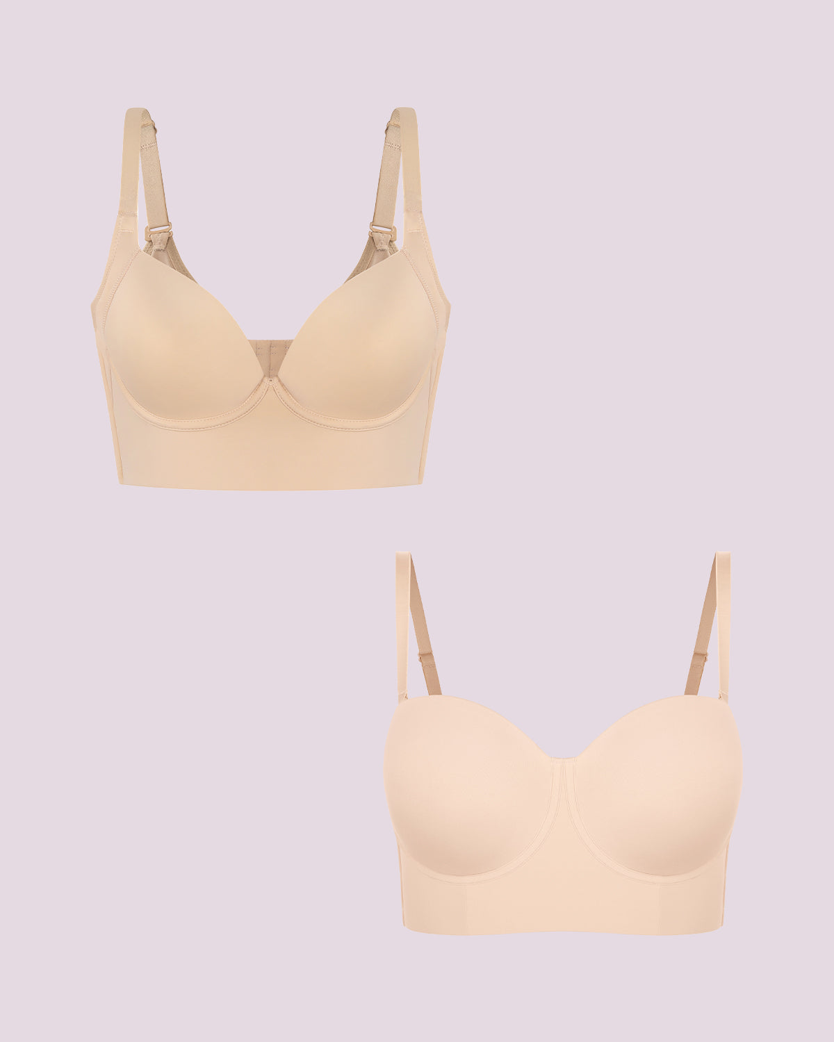 Underwire Push-Up Bra + Strapless Bra Bundle