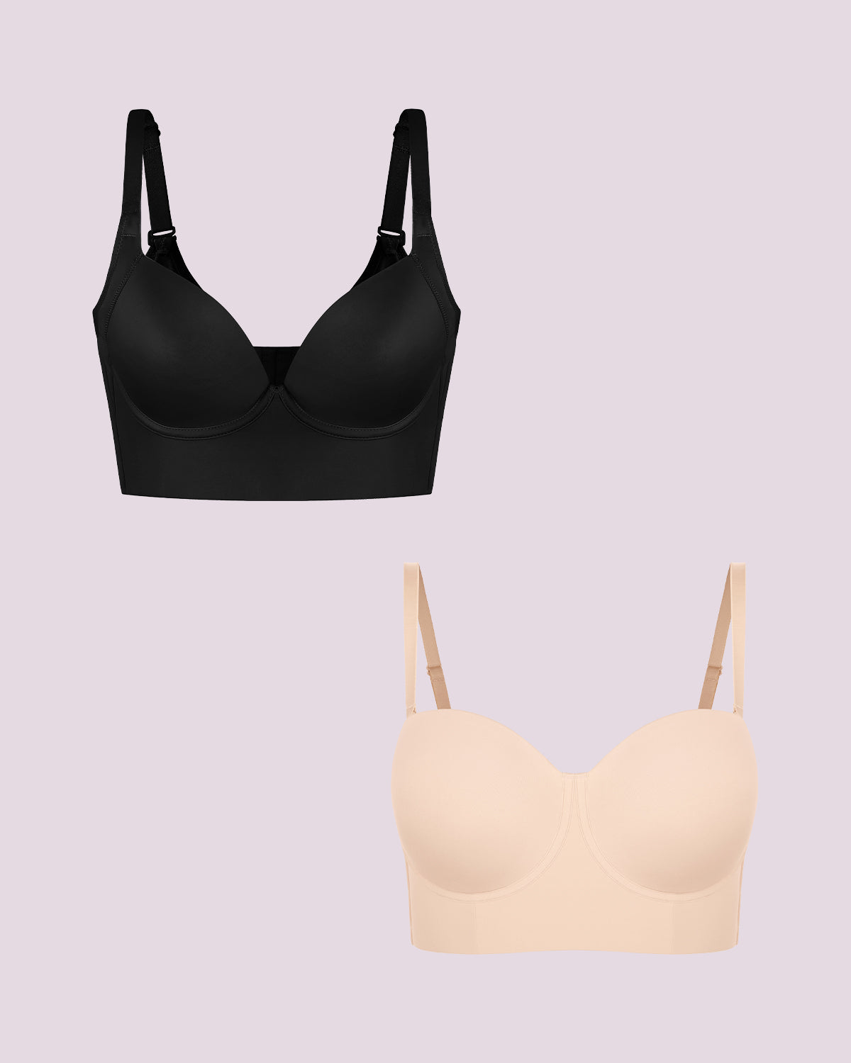 Underwire Push-Up Bra + Strapless Bra Bundle
