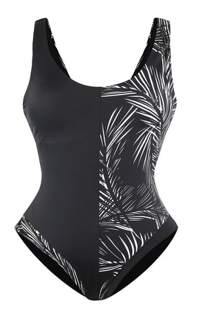 Shapellx Asymmetrical Print Shaping Swimsuit